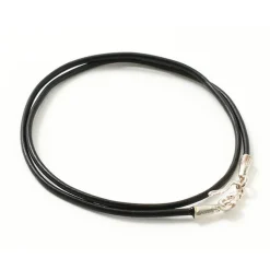 PHADUA / Leather choker necklace in Karen silver.