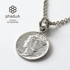 PHADUA / Old coin pendant top US 1 dime