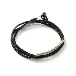 PHADUA / Wax Cord Karen Silver Tube Anklet / Bracelet / Necklace